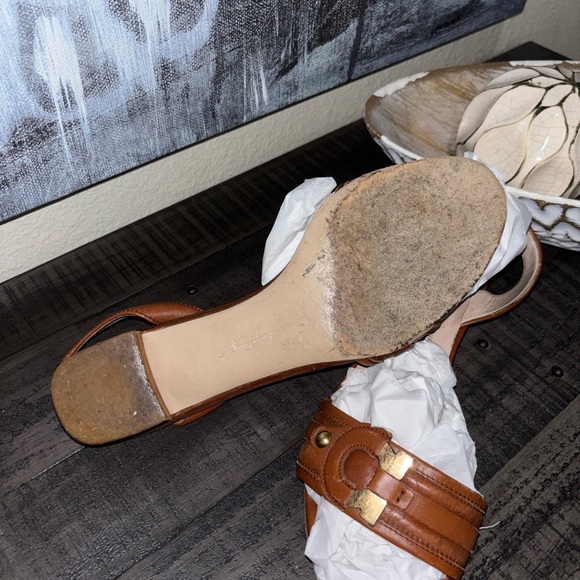 VINTAGE SALVATORE FERRAGAMO MADE IN ITALY. sling back sandals SZ 8.5 - Picture 9 of 11